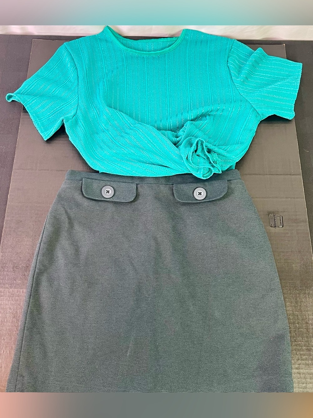 Vintage Teal Knit Top